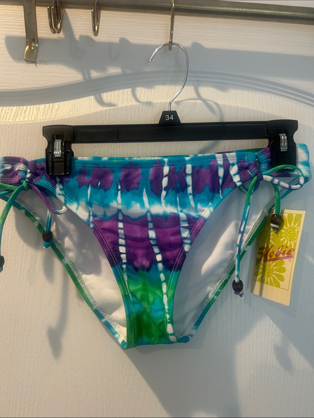 New hobie Adjustable Hipster Bikini Bottoms - Grape Tie-Dye large